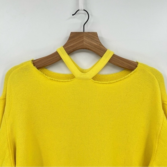 Ben Taverniti Unravel Project Yellow Cutout Terry Sweatshirt Size S - Picture 3 of 7
